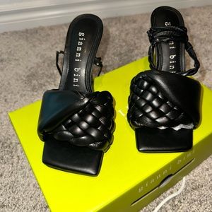 Gianni Bini Dekota Twisted Band Braided Ankle Wrap Leather Sandals